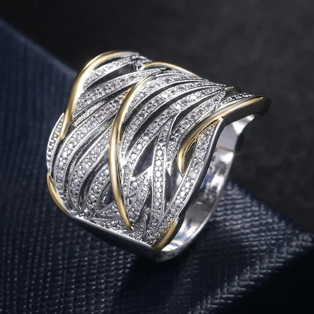 14k Gold plated diamond ring - Picture 3 of 6